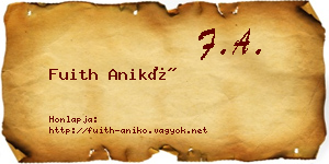 Fuith Anikó névjegykártya